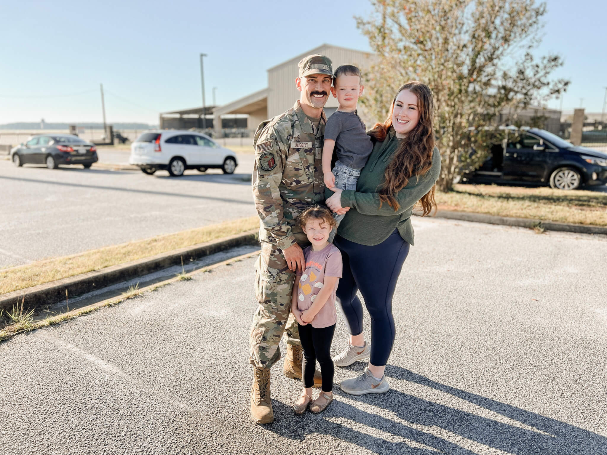 Sonja Joubert pictured with her family on the day her husband left for deployment. Courtesy photo