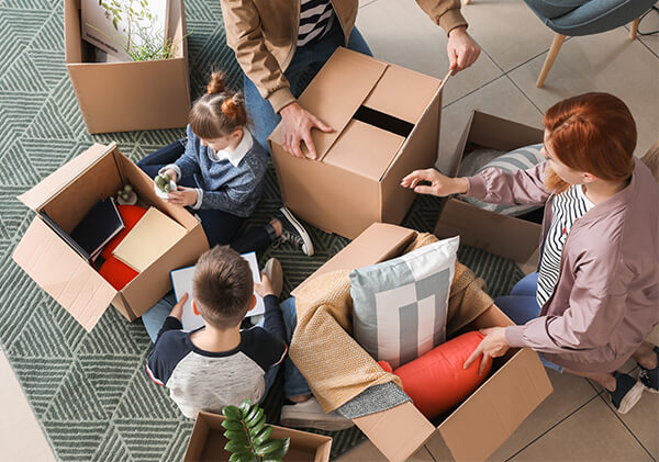 A family prepares for a military move.